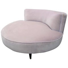 Large-Scale Milo Baughman Attributed Circular Lounge Chair, Loveseat with Legs