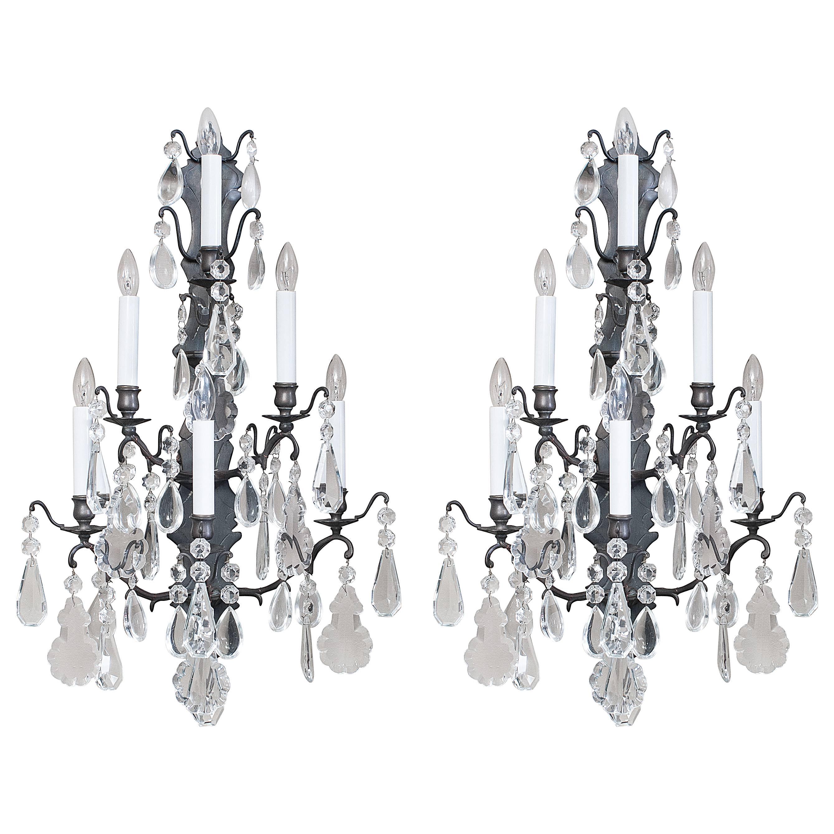 Pair of Louis XV Style Six-Light Sconces, Italy