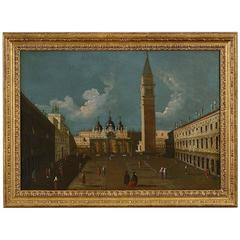 Follower of Apollonio Domenichini, "View of The Piazza San Marco" Oil on Canvas