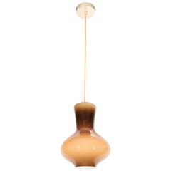 Pear Shape Amber Glass Pendant, Italy, 1970s 8