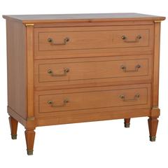 Chic Small Neoclassical Fruitwood and Gilt Bronze French Commode 12