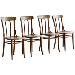 Early Thonet Bistro Chairs, Set of Four