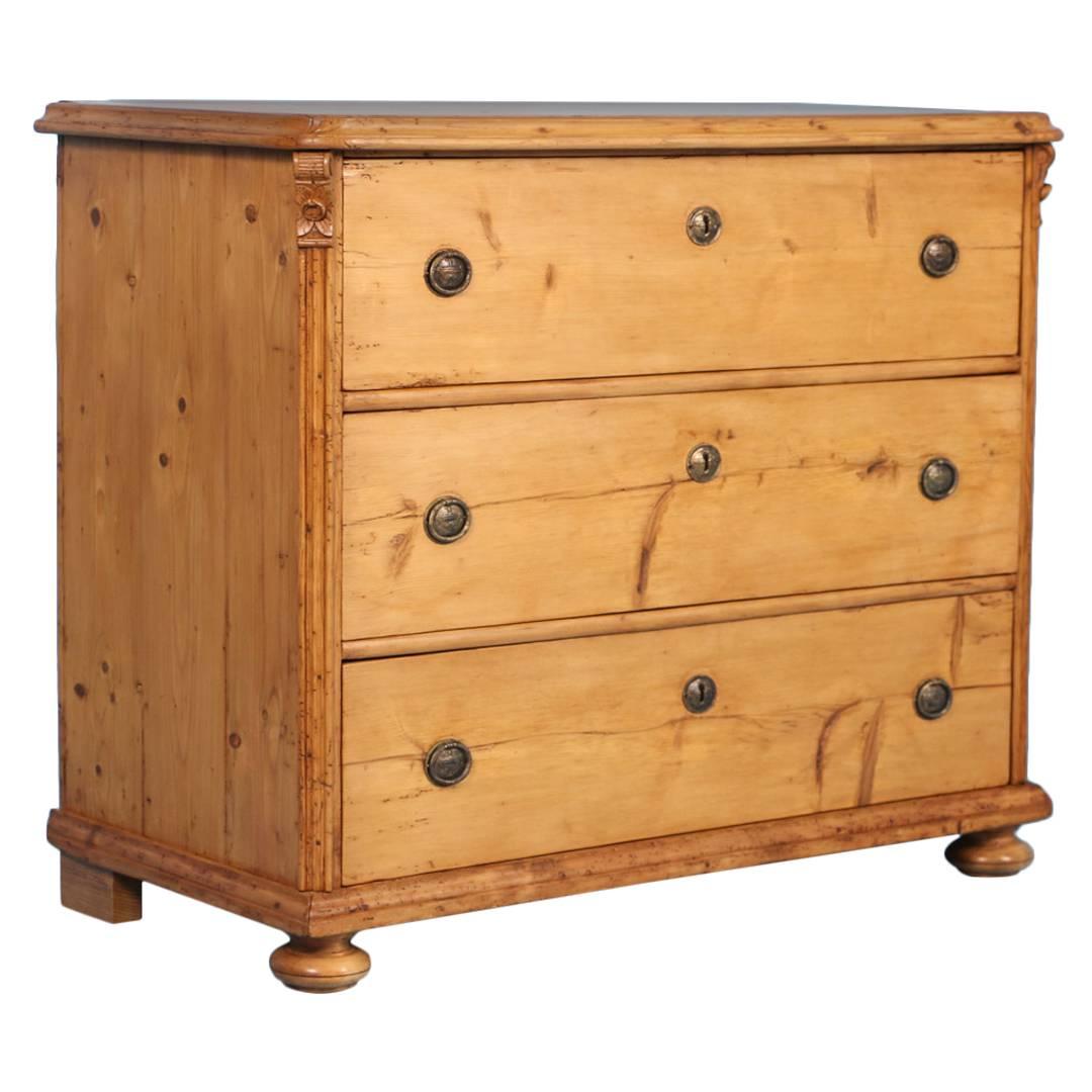 Antique Large Romanian Pine Chest of Drawers, circa 1880