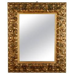 19th Century Italian Mirror with Deeply Carved Gilded Frame 3