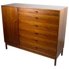 Tall Walnut Gentlemen's Chest Dresser by Kipp Stewart for Drexel, 1950s