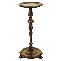 Antique French Turned Walnut Louis Philippe Pedestal Table, 19th Century