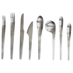 Vintage Arne Jacobsen for A. Michelsen Stainless Flatware Service for Eight 