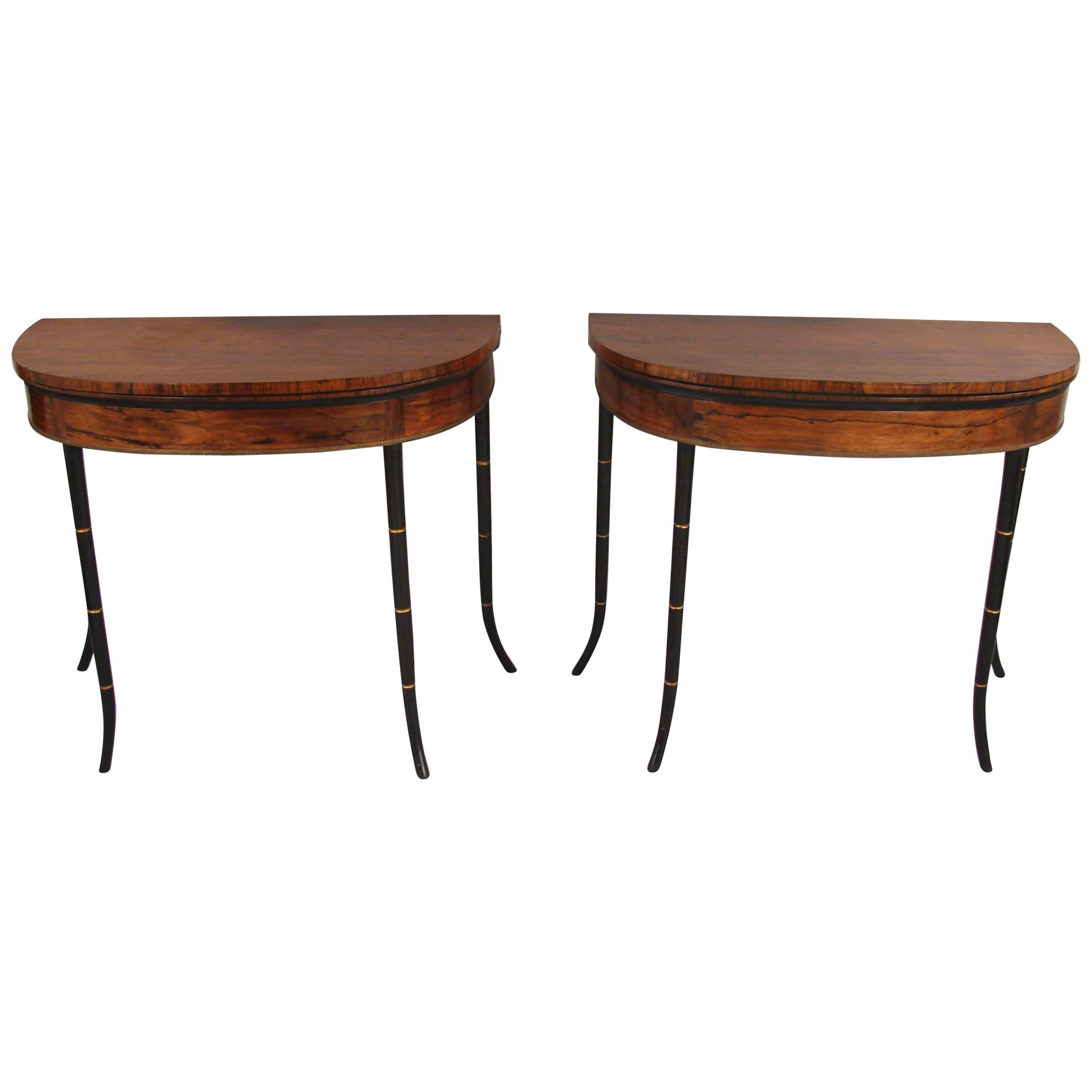 Elegant and Stylish Pair of Regency Rosewood Games Tables