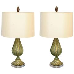 Pair of Glass Table Lamps, circa 1930