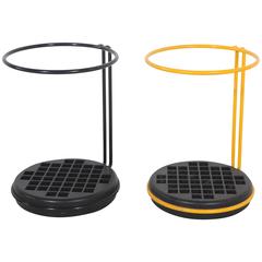 Italian Black and Yellow Round Metal Umbrella Stands