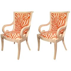 Tesselatted Bone Arm Chairs