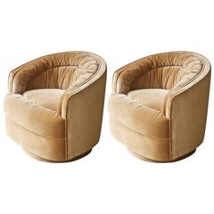 Pair of Swivel Chairs Attributed to Milo Baughman