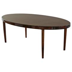 Rosewood Oval Extension Dining Table by Johannes Andersen