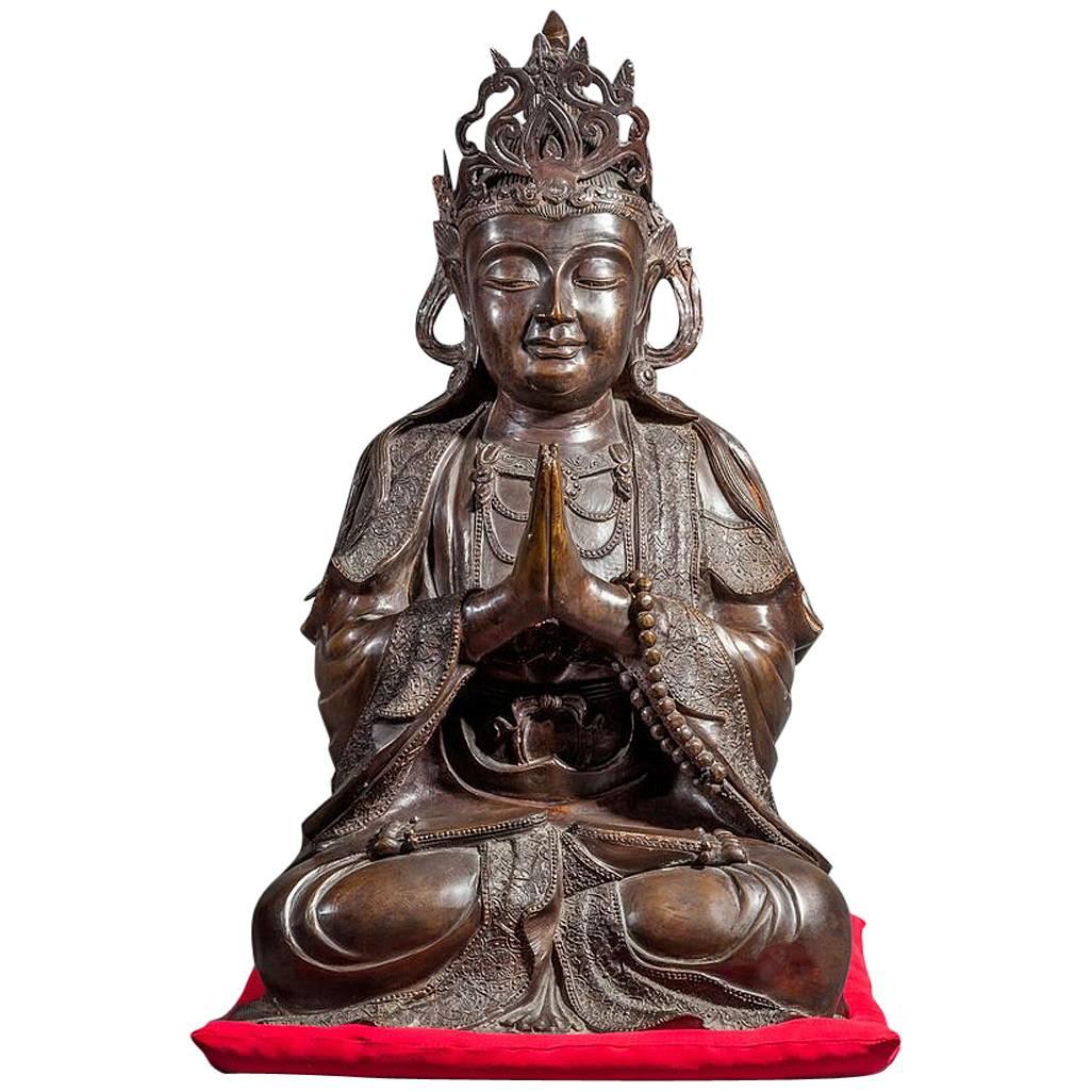 Chinese Bronze Sculpture of a Seated Buddha