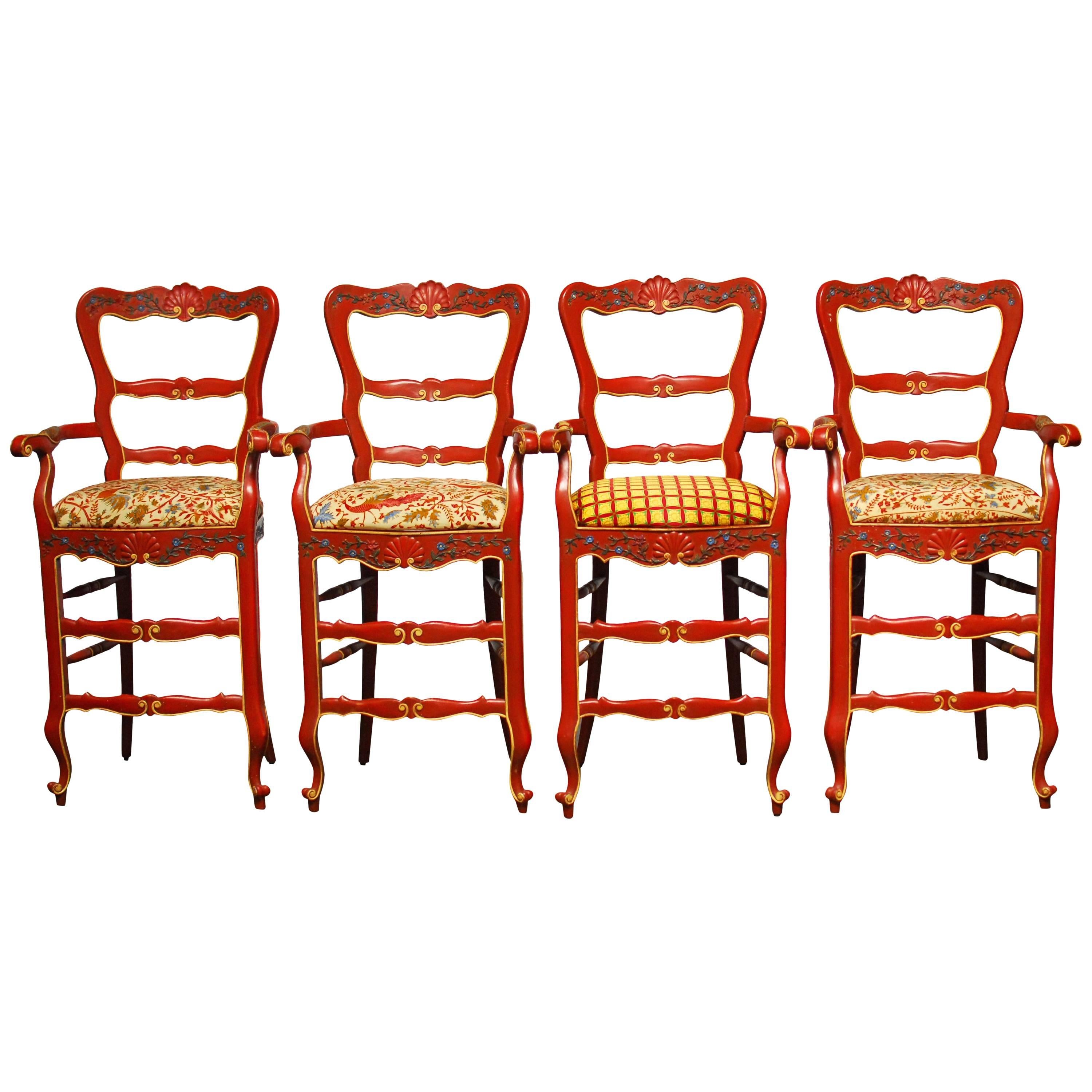 Carved French Country Bar Stools
