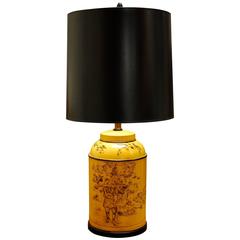 French Tea Canister Tole Lamp