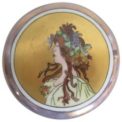 Hand-Painted Porcelain Jewelry Box, French