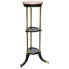 Black Lacquer and Marble Stand