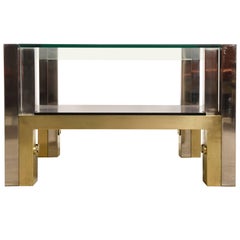 Table basse en bronze d'Alfredo Freda pour Cittone Oggi:: 1970