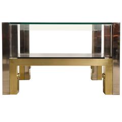 Italian Bronze & Chrome Coffee Table by Afredo Freda for Cittone Oggi,1970s 3