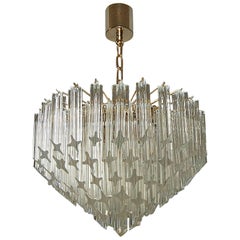 Venini Italian Quatro Punta Crystal Prism Chandelier