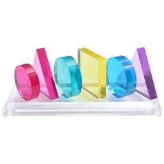 Vasa Inspired Lucite Moveable Sculpture of Circles, Triangles and Squares/ SALE