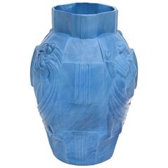 Curt Schlevogt Vase ou vase en verre sensuel Art Déco tchèque moulé en relief pour nus