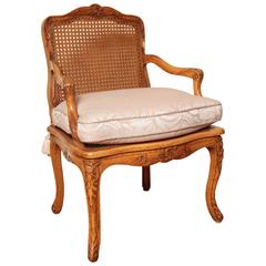 Louis XV Desk Chair with Caned Back