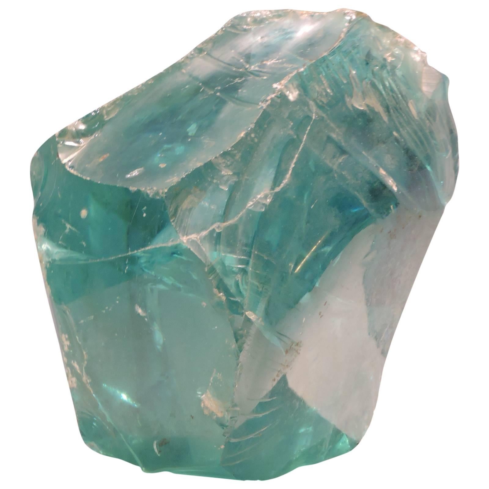 Massive Chunk of Old Factory Aqua Glass Cullet