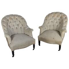 Handsome Pair of French 19th Century Napoleon III Armchairs