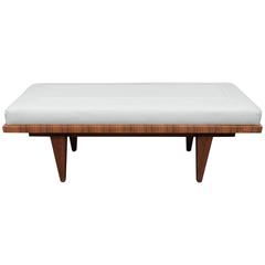 Leather and Rosewood Bench 1