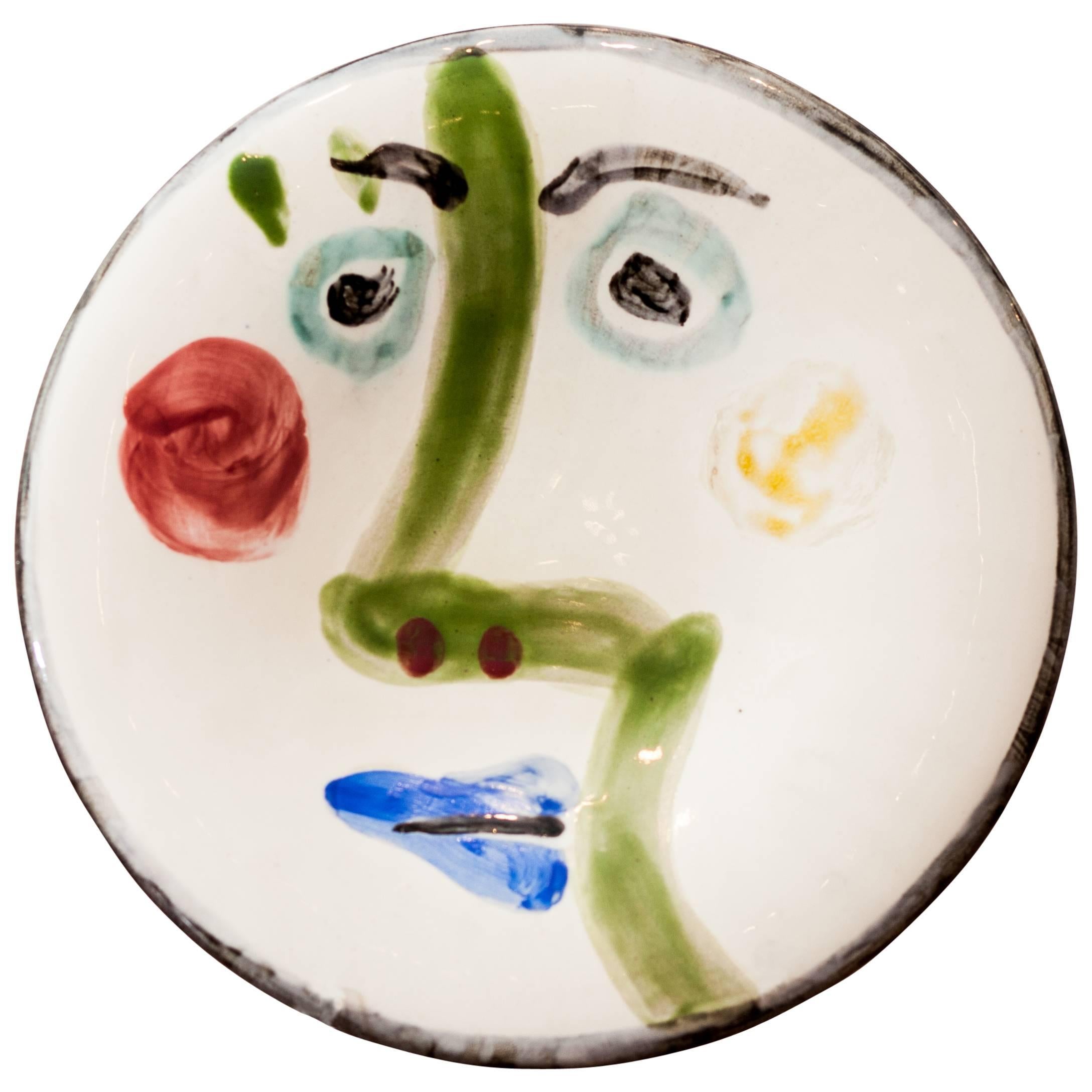 Pablo Picasso, 'Visage no. 189' ('Face') Ceramic Plate, 1963 For Sale