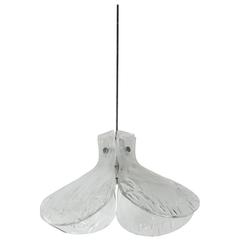Beautiful Large Four Petal Pendant Light by Mazzega