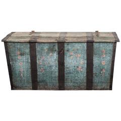 Antique Flat Top Chest Original Paint, Sweden