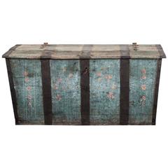 Antique Flat Top Chest Original Paint, Sweden