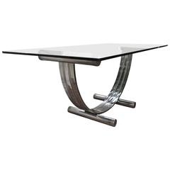 Mid-Century Modern Romeo Rega Chrome, Brass, and Glass Dining Table 12