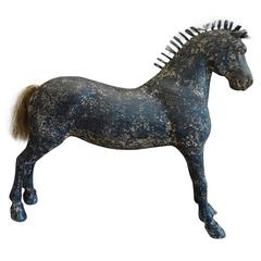 Black Horse with Original Paint Sculpture