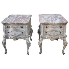 19th Century French Tables with Marble Tops