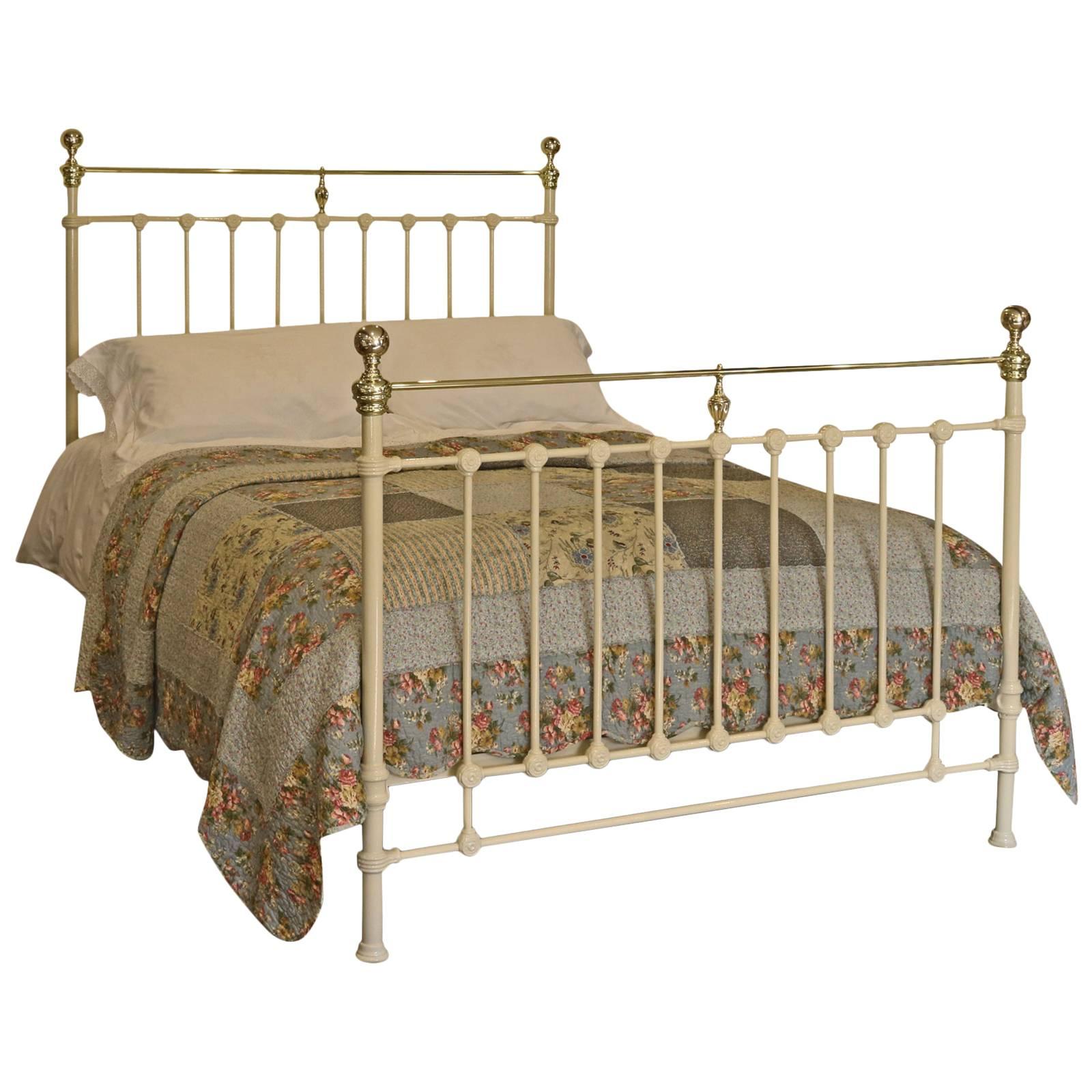 Victorian Cast Iron and Brass Bed, MK59