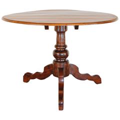 Italian Solid Walnut Neoclassical Center or End Table