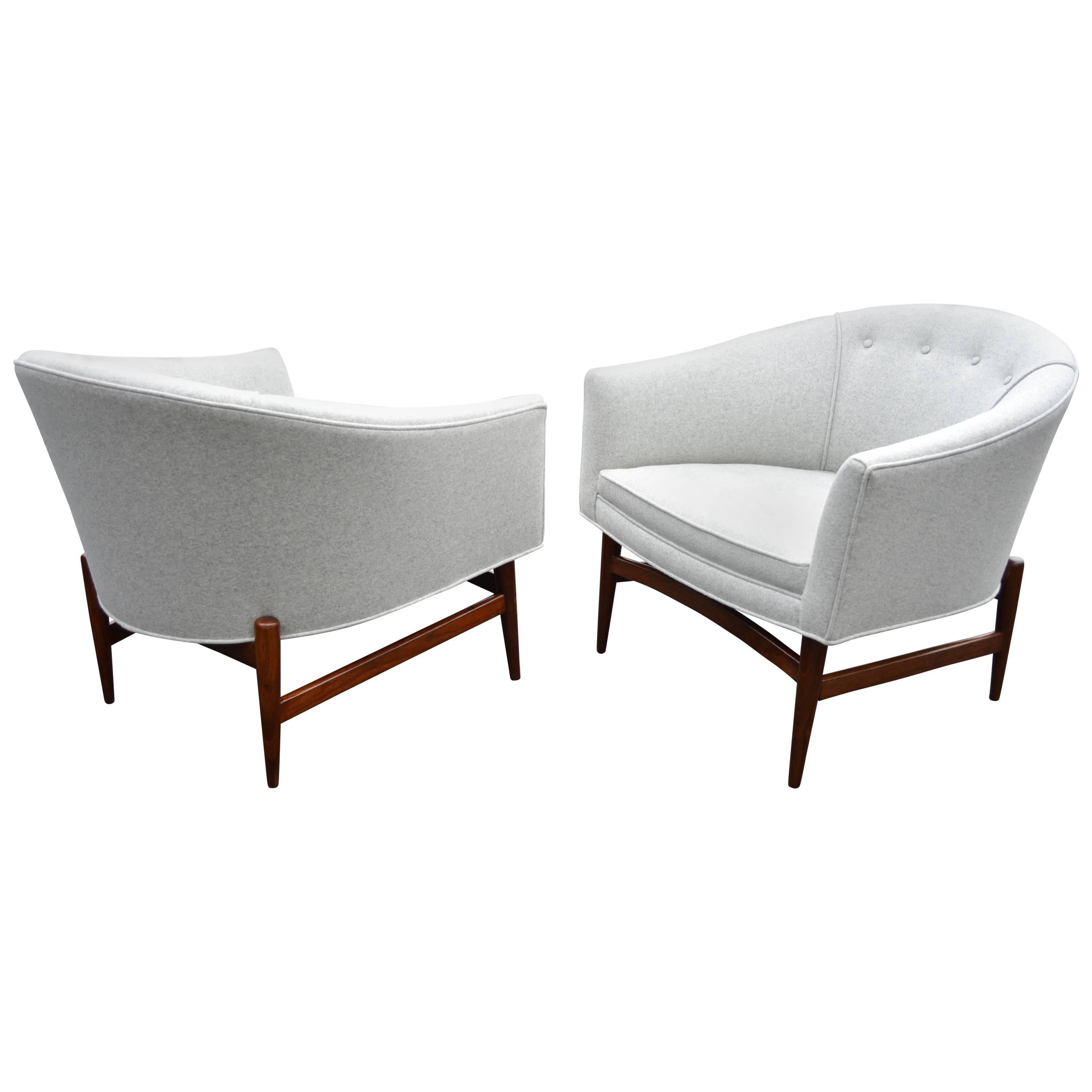 Pair of Lawrence Peabody Mid-Century Modern Lounge Chairs