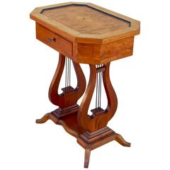 Swedish Art Deco Biedermeier Revival Lyre Table, circa 1920