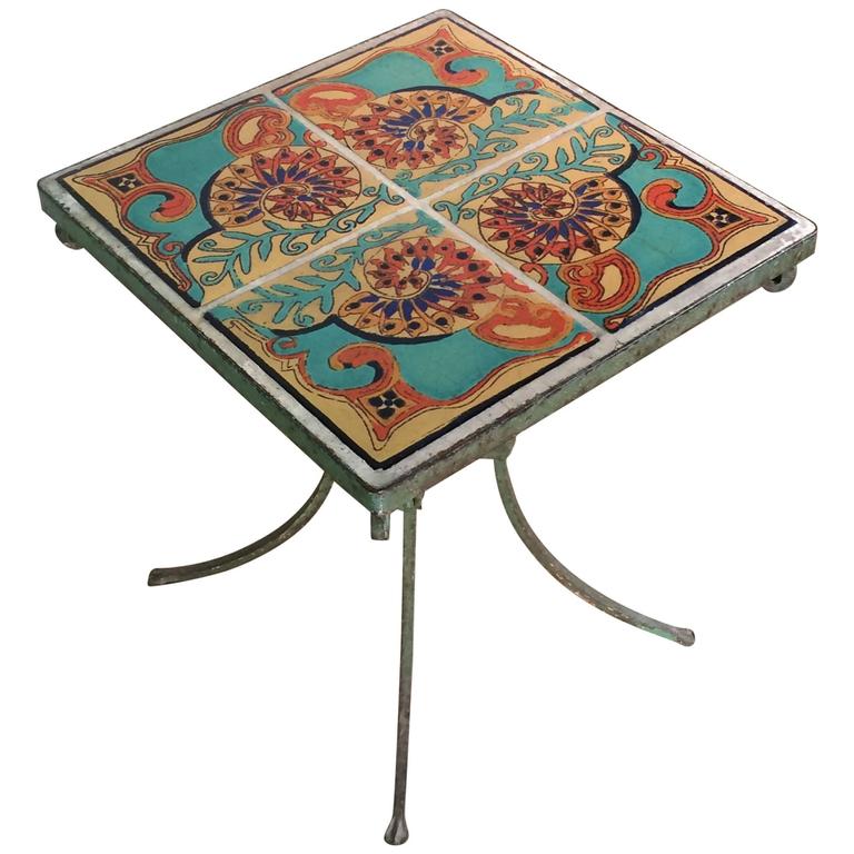Arts and Crafts Ceramic Tile Table at 1stDibs