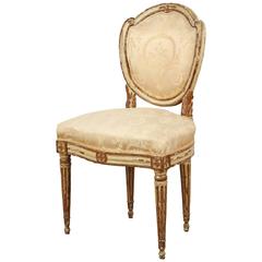 Neoclassical Cream Painted and Parcel Gilt Chair