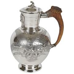 Antique Horn Handle Coffee Pot