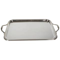 Vintage Hotel Silver Tray with Handles