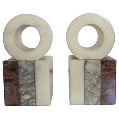 Vintage Modern Marble Bookends