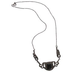 Black Onyx and Sterling Silver Necklace