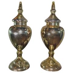 Pair of Mercury Glass Urns