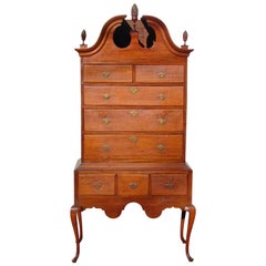 Period American Cherry Bonnet Top Highboy